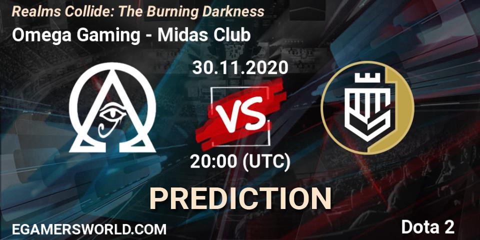 Prognose für das Spiel Omega Gaming VS Midas Club. 30.11.20. Dota 2 - Realms Collide: The Burning Darkness