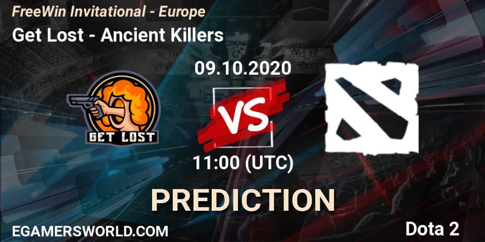 Prognose für das Spiel Get Lost VS Ancient Killers. 09.10.2020 at 11:24. Dota 2 - FreeWin Invitational - Europe