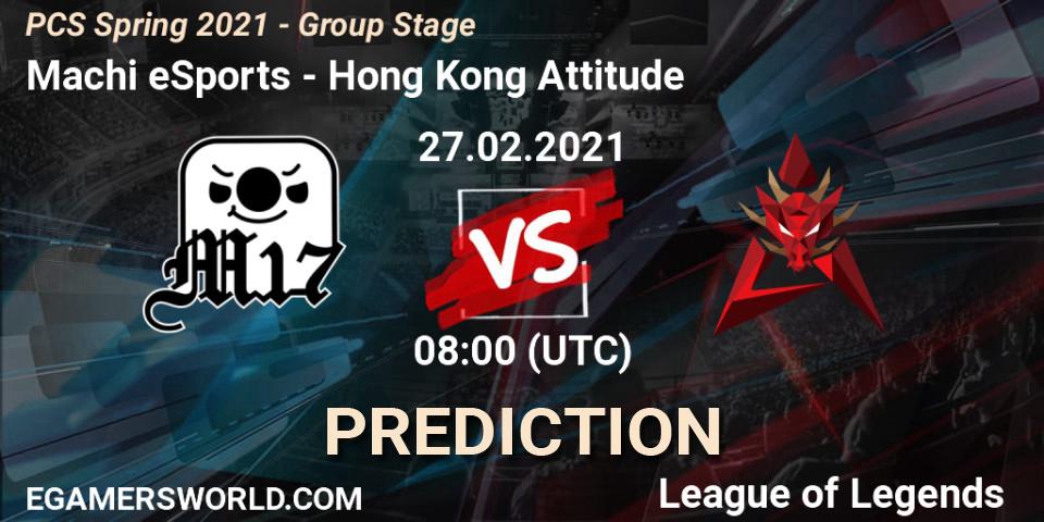 Prognose für das Spiel Machi eSports VS Hong Kong Attitude. 27.02.21. LoL - PCS Spring 2021 - Group Stage