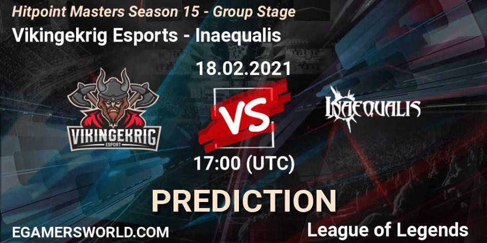 Prognose für das Spiel Vikingekrig Esports VS Inaequalis. 18.02.2021 at 17:00. LoL - Hitpoint Masters Season 15 - Group Stage