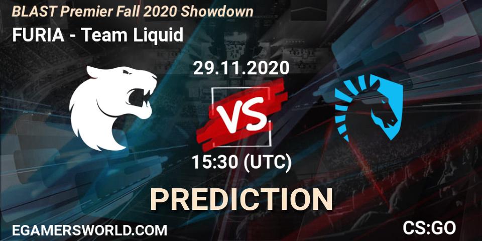 Prognose für das Spiel FURIA VS Team Liquid. 29.11.2020 at 15:30. Counter-Strike (CS2) - BLAST Premier Fall 2020 Showdown