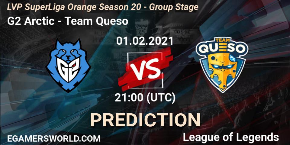 Prognose für das Spiel G2 Arctic VS Team Queso. 01.02.2021 at 21:15. LoL - LVP SuperLiga Orange Season 20 - Group Stage