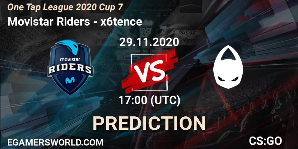 Prognose für das Spiel Movistar Riders VS x6tence. 29.11.20. CS2 (CS:GO) - One Tap League 2020 Cup 7