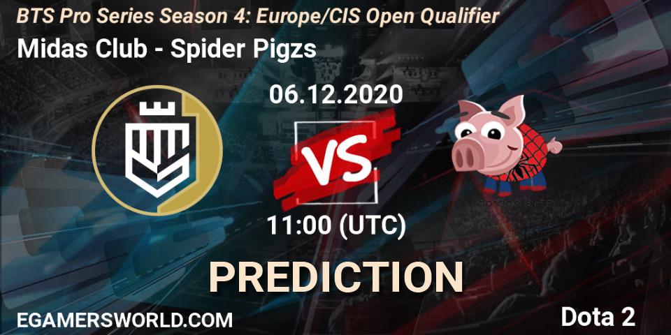 Prognose für das Spiel Midas Club VS Spider Pigzs. 06.12.20. Dota 2 - BTS Pro Series Season 4: Europe/CIS Open Qualifier