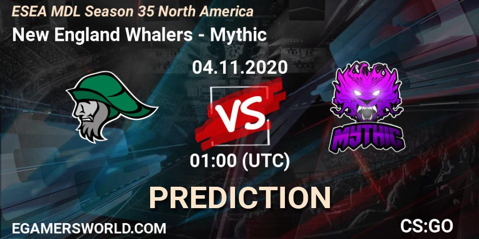 Prognose für das Spiel New England Whalers VS Mythic. 04.11.20. CS2 (CS:GO) - ESEA MDL Season 35 North America