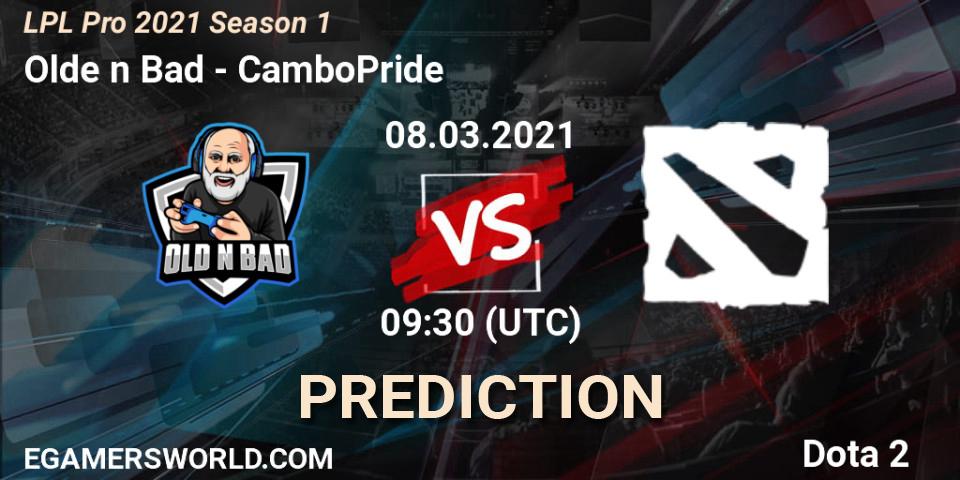 Prognose für das Spiel Olde n Bad VS CamboPride. 08.03.21. Dota 2 - LPL Pro 2021 Season 1