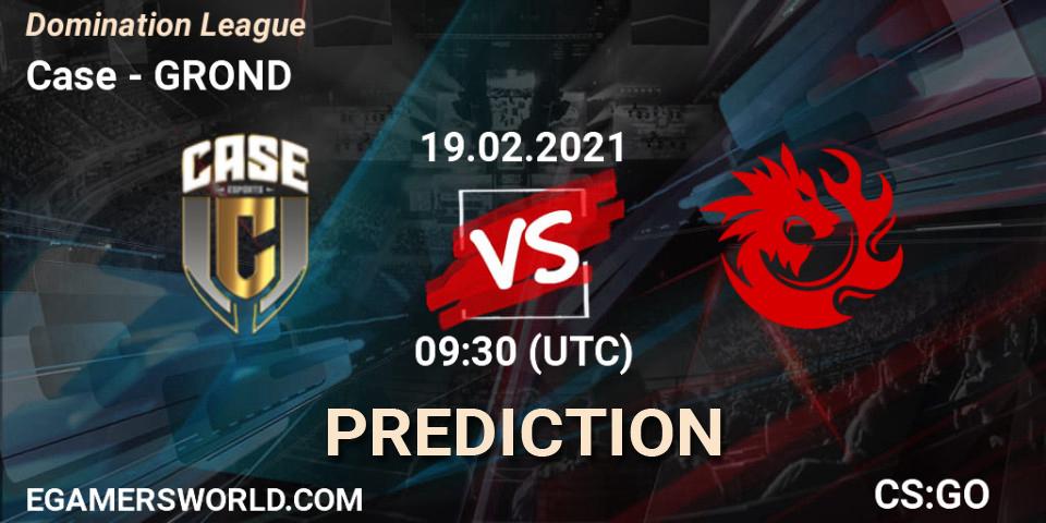 Prognose für das Spiel Case VS GROND. 19.02.2021 at 09:30. Counter-Strike (CS2) - Domination League