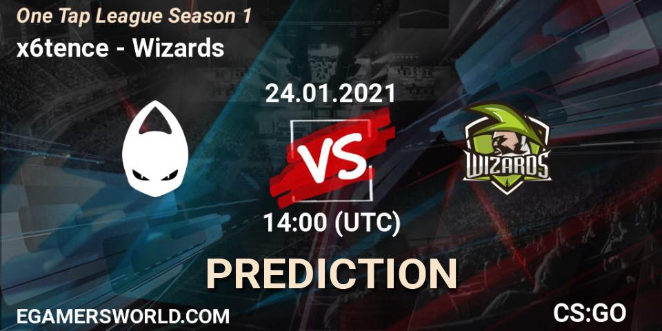 Prognose für das Spiel x6tence VS Wizards. 24.01.21. CS2 (CS:GO) - One Tap League Season 1