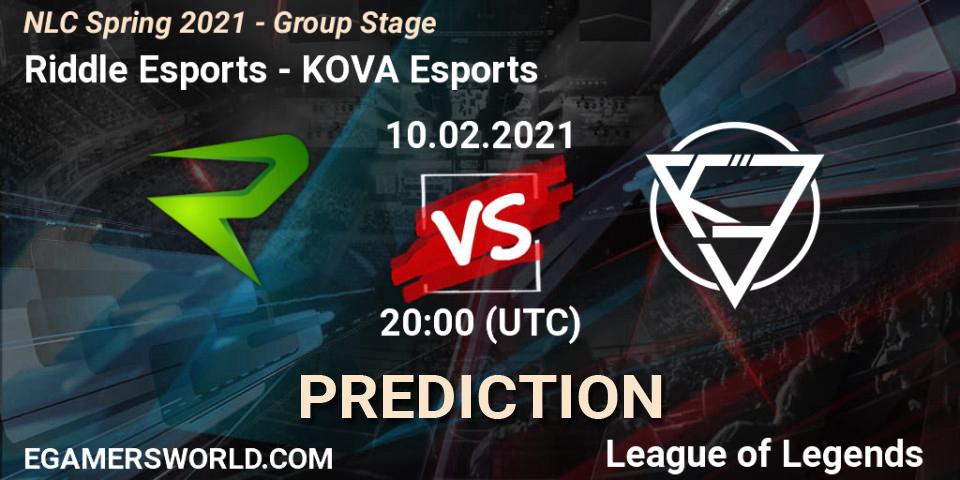Prognose für das Spiel Riddle Esports VS KOVA Esports. 10.02.2021 at 20:00. LoL - NLC Spring 2021 - Group Stage