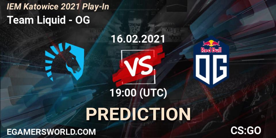 Prognose für das Spiel Team Liquid VS OG. 16.02.2021 at 19:00. Counter-Strike (CS2) - IEM Katowice 2021 Play-In