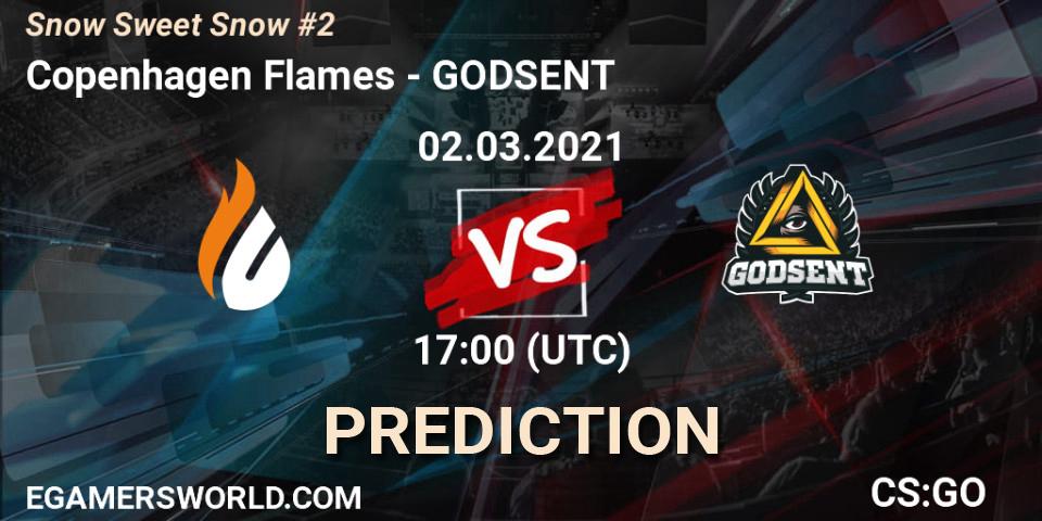 Prognose für das Spiel Copenhagen Flames VS GODSENT. 02.03.2021 at 17:00. Counter-Strike (CS2) - Snow Sweet Snow #2
