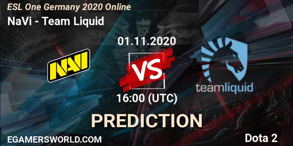 Prognose für das Spiel NaVi VS Team Liquid. 01.11.20. Dota 2 - ESL One Germany 2020 Online