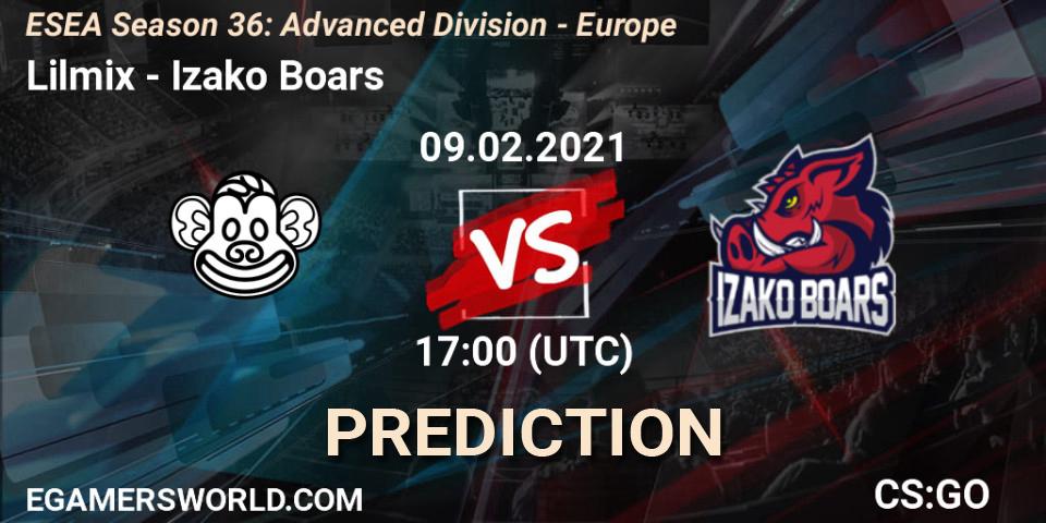 Prognose für das Spiel Lilmix VS Izako Boars. 09.02.2021 at 17:00. Counter-Strike (CS2) - ESEA Season 36: Europe - Advanced Division