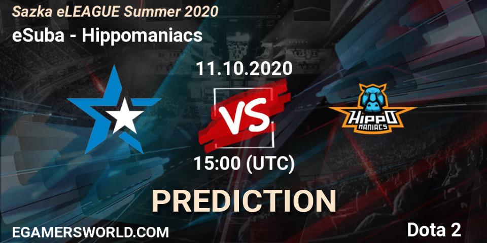 Prognose für das Spiel eSuba VS Hippomaniacs. 11.10.20. Dota 2 - Sazka eLEAGUE Summer 2020