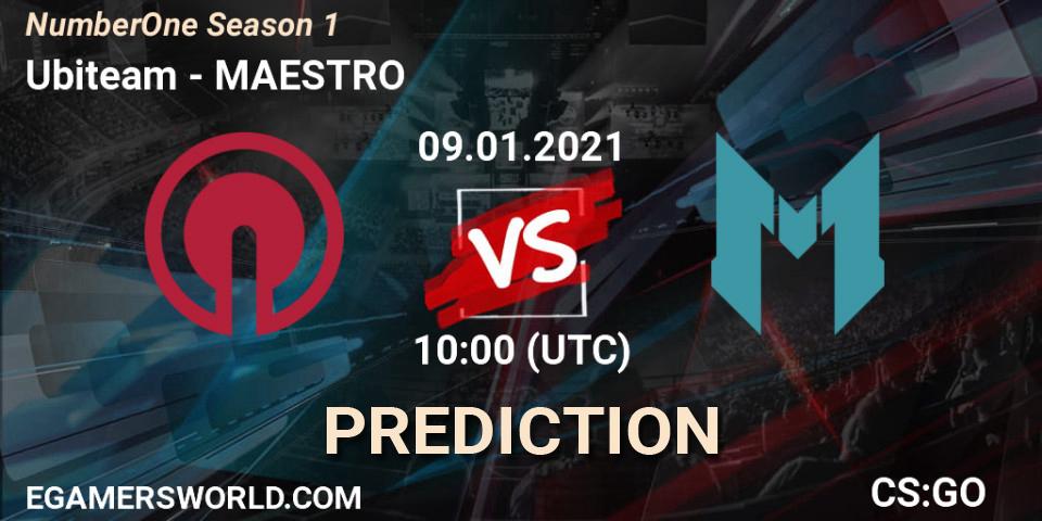 Prognose für das Spiel Ubiteam VS MAESTRO. 09.01.2021 at 10:10. Counter-Strike (CS2) - NumberOne Season 1