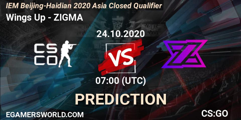 Prognose für das Spiel Wings Up VS ZIGMA. 24.10.2020 at 07:00. Counter-Strike (CS2) - IEM Beijing-Haidian 2020 Asia Closed Qualifier