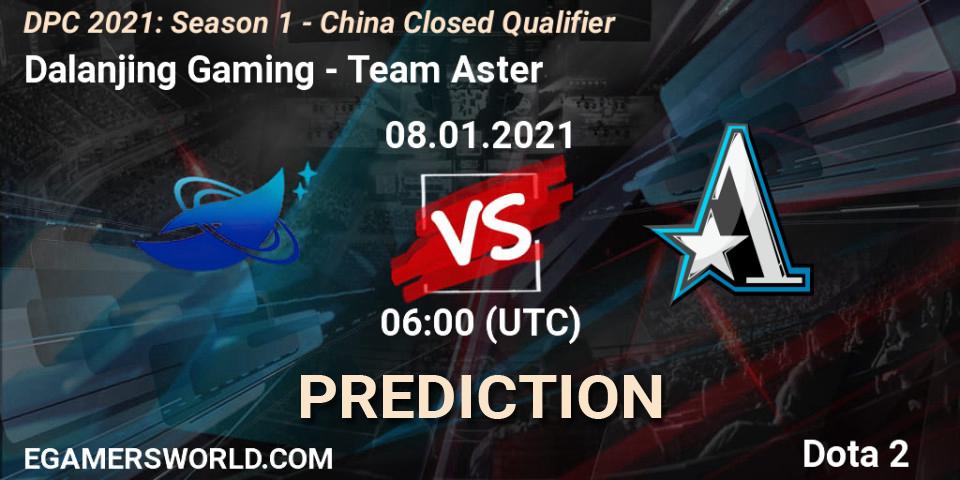 Prognose für das Spiel Dalanjing Gaming VS Team Aster. 08.01.2021 at 05:30. Dota 2 - DPC 2021: Season 1 - China Closed Qualifier
