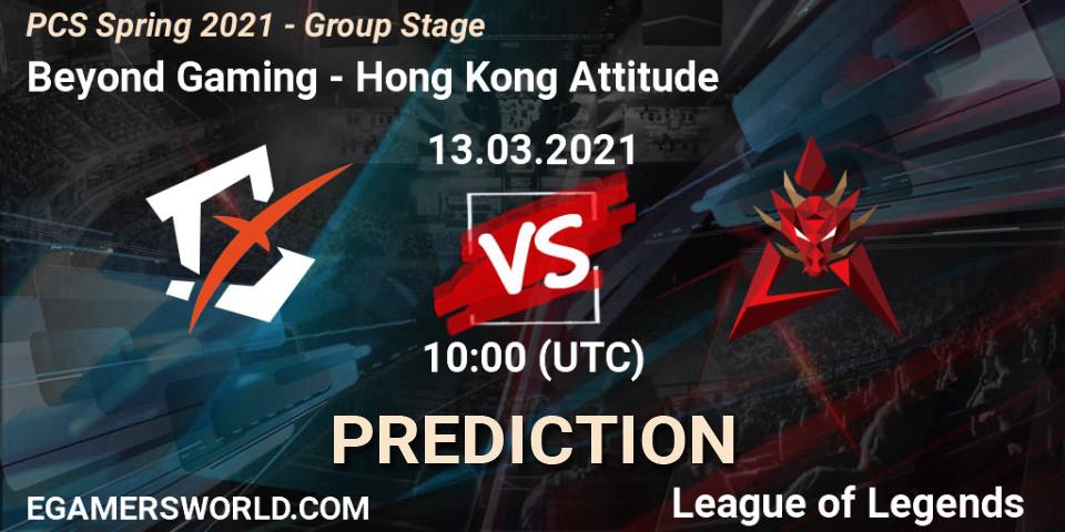 Prognose für das Spiel Beyond Gaming VS Hong Kong Attitude. 13.03.21. LoL - PCS Spring 2021 - Group Stage