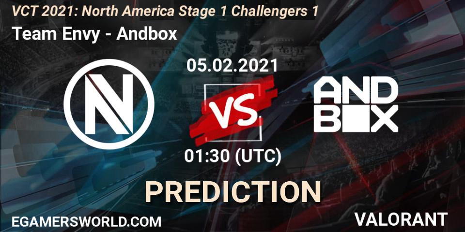 Prognose für das Spiel Team Envy VS Andbox. 04.02.2021 at 23:00. VALORANT - VCT 2021: North America Stage 1 Challengers 1