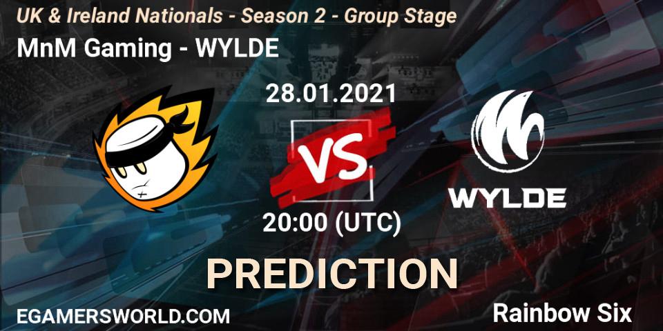 Prognose für das Spiel MnM Gaming VS WYLDE. 28.01.21. Rainbow Six - UK & Ireland Nationals - Season 2 - Group Stage