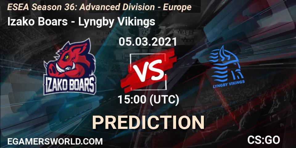 Prognose für das Spiel Izako Boars VS Lyngby Vikings. 05.03.2021 at 15:00. Counter-Strike (CS2) - ESEA Season 36: Europe - Advanced Division