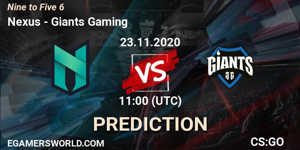 Prognose für das Spiel Nexus VS Giants Gaming. 23.11.20. CS2 (CS:GO) - Nine to Five 6