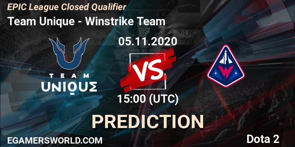 Prognose für das Spiel Team Unique VS Winstrike Team. 05.11.2020 at 13:26. Dota 2 - EPIC League Closed Qualifier