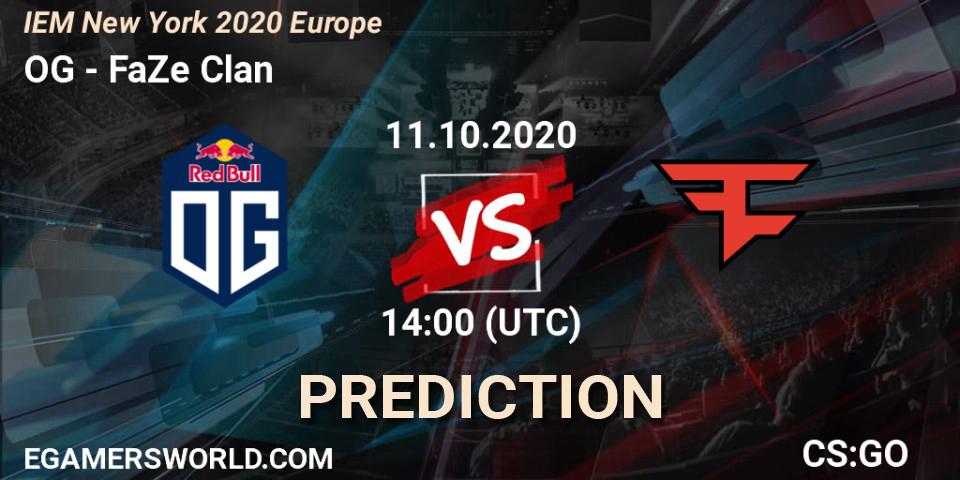 Prognose für das Spiel OG VS FaZe Clan. 11.10.2020 at 14:00. Counter-Strike (CS2) - IEM New York 2020 Europe