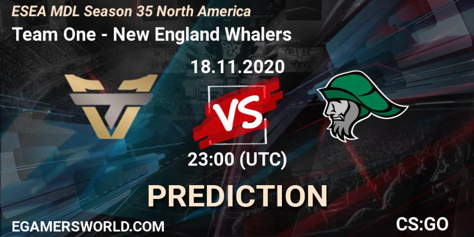 Prognose für das Spiel Team One VS New England Whalers. 18.11.20. CS2 (CS:GO) - ESEA MDL Season 35 North America