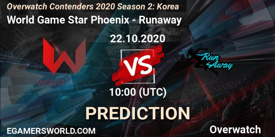 Prognose für das Spiel World Game Star Phoenix VS Runaway. 22.10.20. Overwatch - Overwatch Contenders 2020 Season 2: Korea