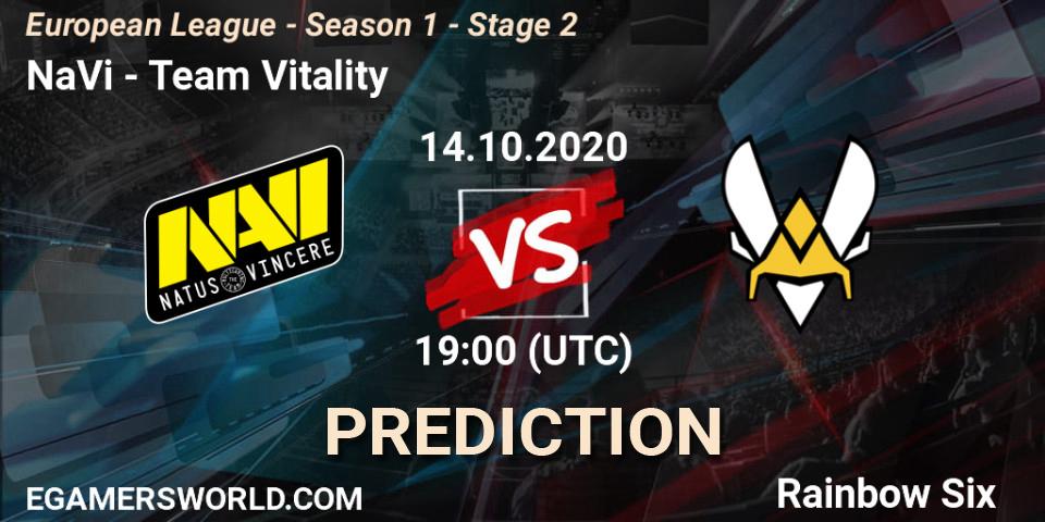 Prognose für das Spiel NaVi VS Team Vitality. 14.10.20. Rainbow Six - European League - Season 1 - Stage 2