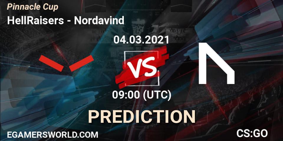 Prognose für das Spiel HellRaisers VS Nordavind. 04.03.2021 at 09:00. Counter-Strike (CS2) - Pinnacle Cup #1
