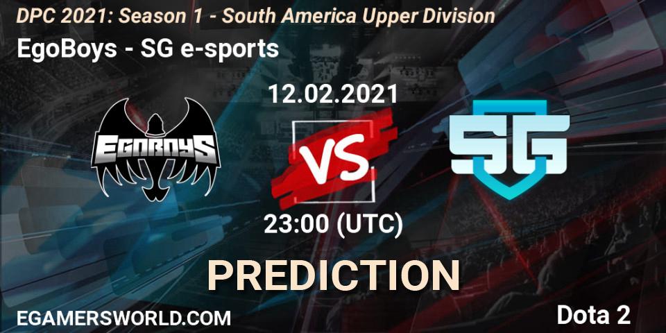 Prognose für das Spiel EgoBoys VS SG e-sports. 12.02.21. Dota 2 - DPC 2021: Season 1 - South America Upper Division