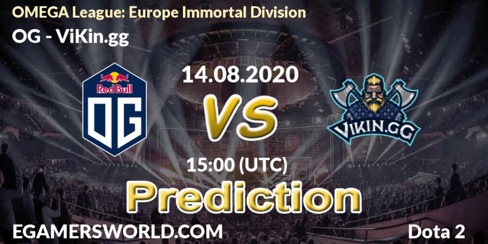 Prognose für das Spiel OG VS ViKin.gg. 14.08.20. Dota 2 - OMEGA League: Europe Immortal Division