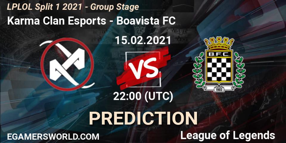 Prognose für das Spiel Karma Clan Esports VS Boavista FC. 15.02.2021 at 22:15. LoL - LPLOL Split 1 2021 - Group Stage