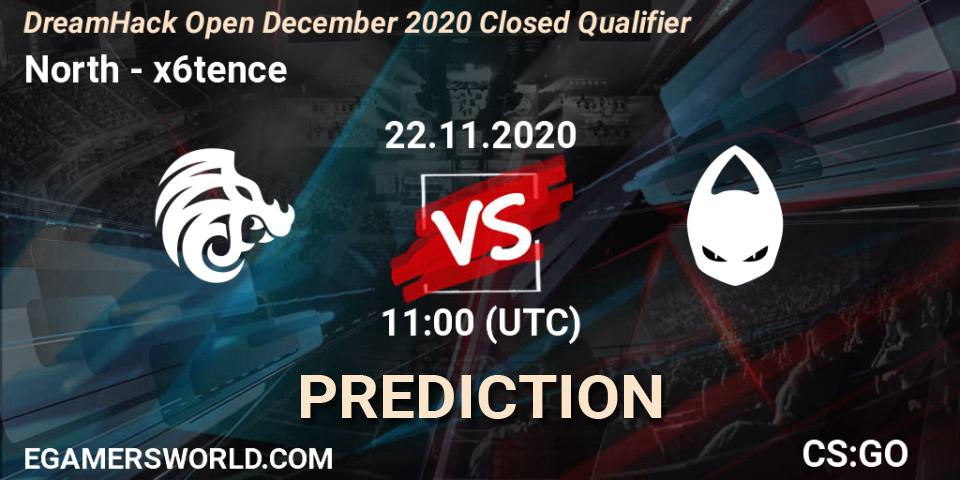 Prognose für das Spiel North VS x6tence. 22.11.20. CS2 (CS:GO) - DreamHack Open December 2020 Closed Qualifier