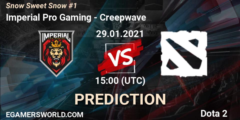 Prognose für das Spiel Imperial Pro Gaming VS Creepwave. 29.01.21. Dota 2 - Snow Sweet Snow #1