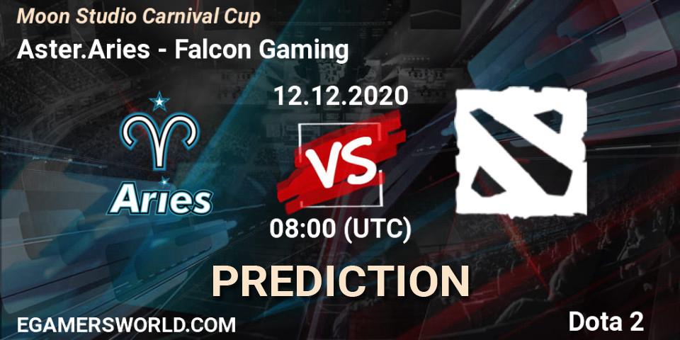 Prognose für das Spiel Aster.Aries VS Falcon Gaming. 12.12.2020 at 06:06. Dota 2 - Moon Studio Carnival Cup