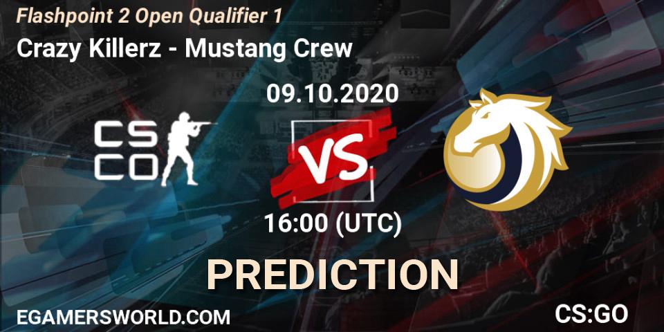 Prognose für das Spiel Crazy Killerz VS Mustang Crew. 09.10.20. CS2 (CS:GO) - Flashpoint 2 Open Qualifier 1