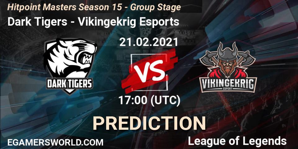 Prognose für das Spiel Dark Tigers VS Vikingekrig Esports. 21.02.2021 at 18:00. LoL - Hitpoint Masters Season 15 - Group Stage