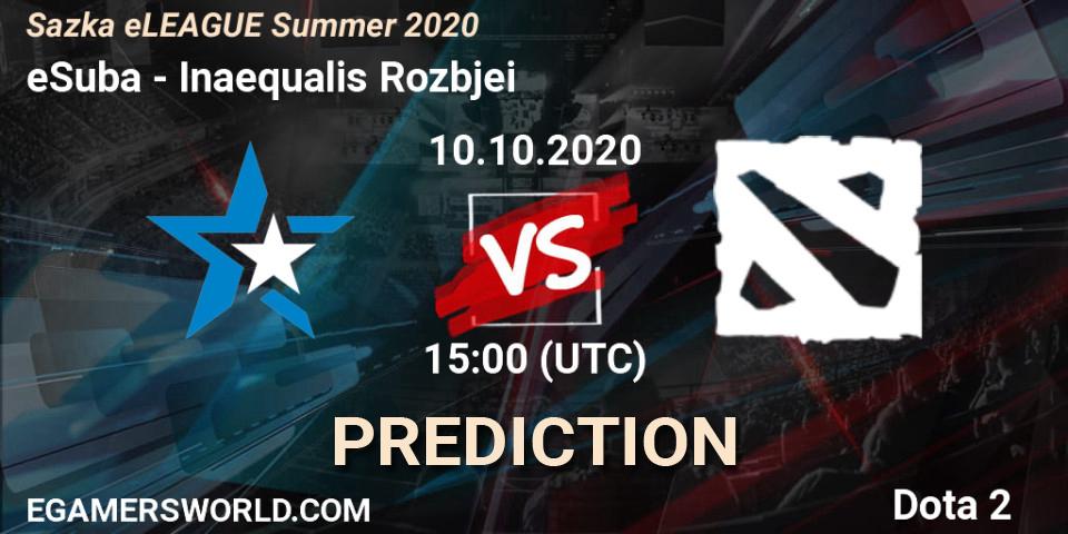 Prognose für das Spiel eSuba VS Inaequalis Rozbíječi. 10.10.2020 at 15:24. Dota 2 - Sazka eLEAGUE Summer 2020
