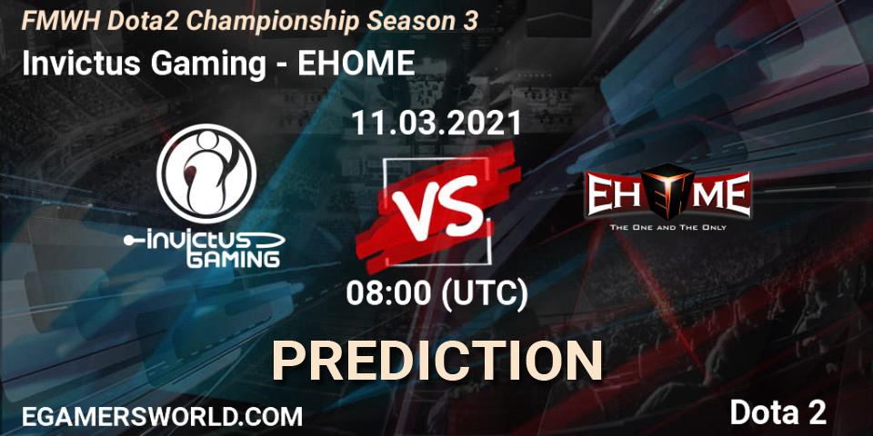 Prognose für das Spiel Invictus Gaming VS EHOME. 09.03.2021 at 08:02. Dota 2 - FMWH Dota2 Championship Season 3