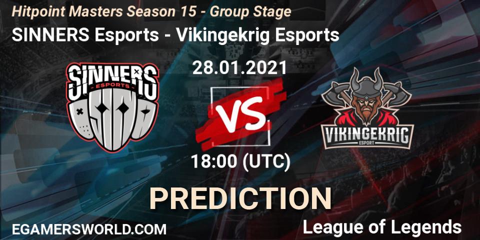 Prognose für das Spiel SINNERS Esports VS Vikingekrig Esports. 28.01.2021 at 18:00. LoL - Hitpoint Masters Season 15 - Group Stage