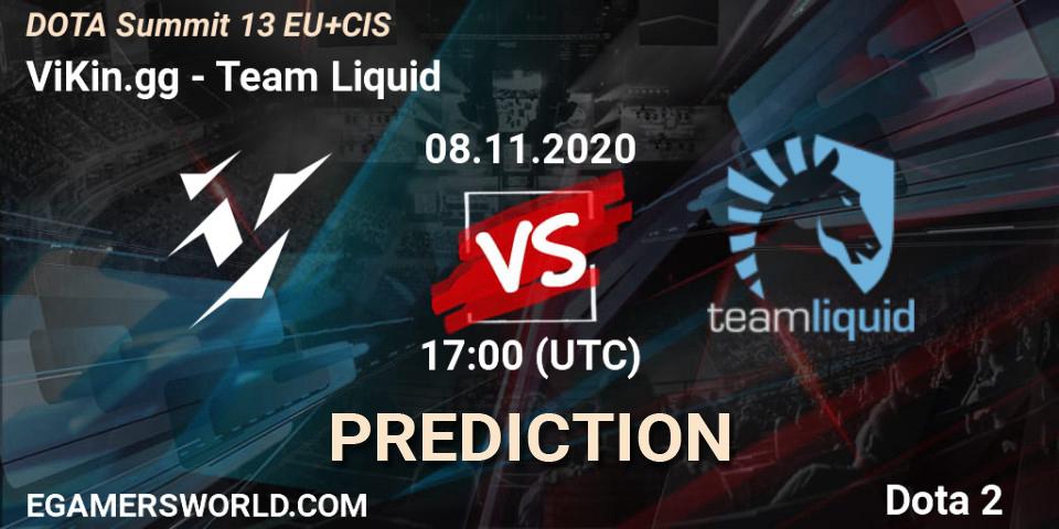 Prognose für das Spiel ViKin.gg VS Team Liquid. 08.11.20. Dota 2 - DOTA Summit 13: EU & CIS