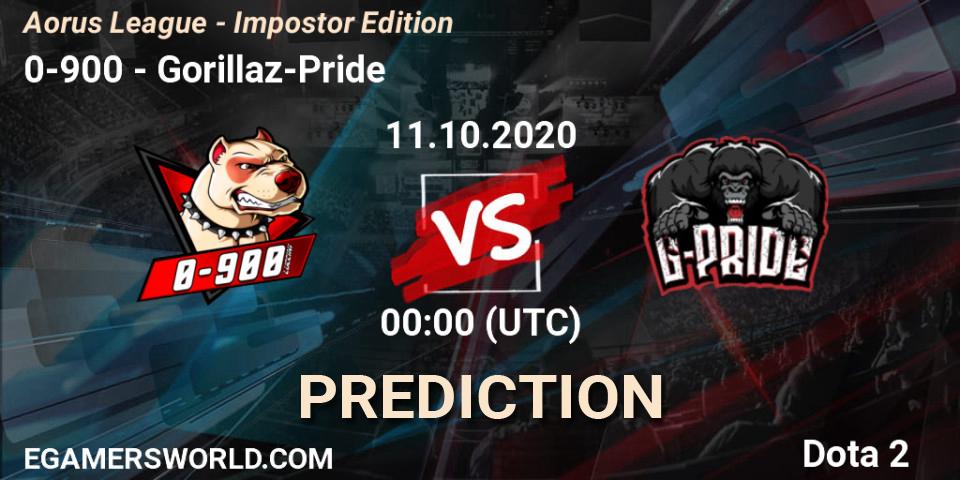 Prognose für das Spiel 0-900 VS Gorillaz-Pride. 11.10.2020 at 00:19. Dota 2 - Aorus League - Impostor Edition