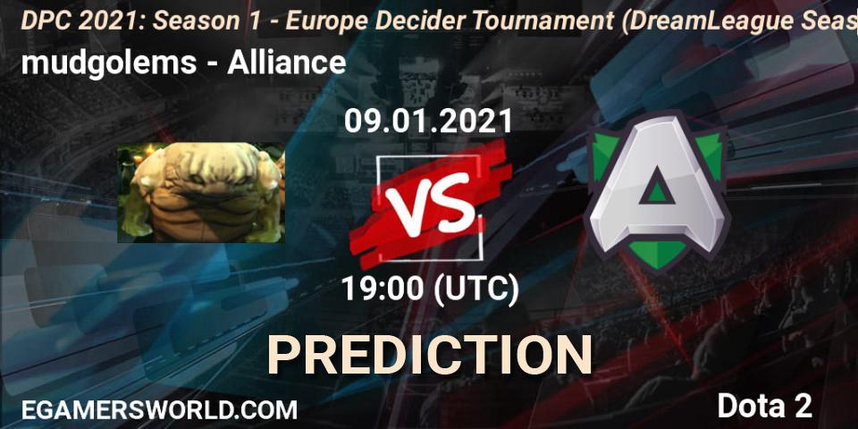 Prognose für das Spiel mudgolems VS Alliance. 09.01.2021 at 19:00. Dota 2 - DPC 2021: Season 1 - Europe Decider Tournament (DreamLeague Season 14)