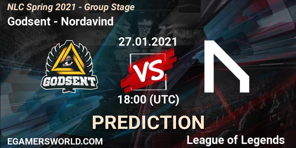 Prognose für das Spiel Godsent VS Nordavind. 27.01.2021 at 18:00. LoL - NLC Spring 2021 - Group Stage