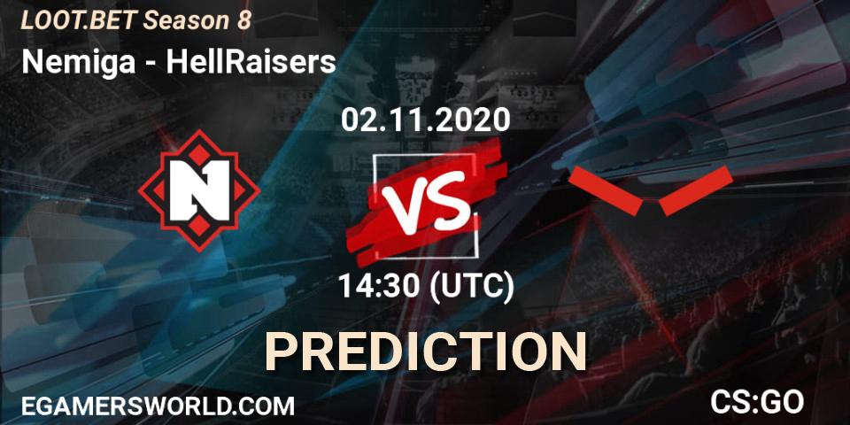 Prognose für das Spiel Nemiga VS HellRaisers. 02.11.20. CS2 (CS:GO) - LOOT.BET Season 8