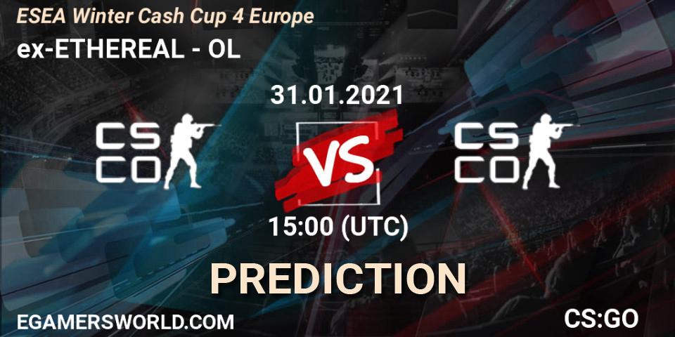 Prognose für das Spiel ex-ETHEREAL VS OL. 31.01.21. CS2 (CS:GO) - ESEA Cash Cup - Europe: Winter 2020 #4