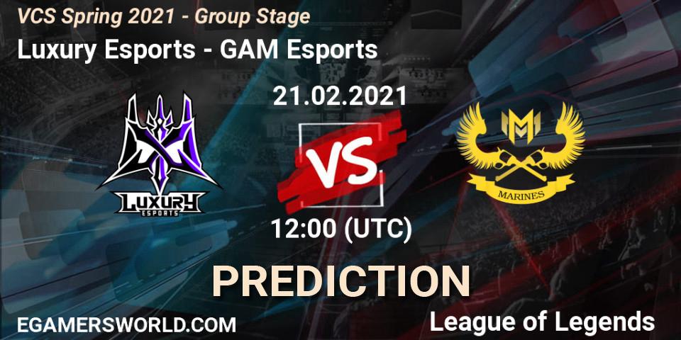 Prognose für das Spiel Luxury Esports VS GAM Esports. 21.02.2021 at 13:00. LoL - VCS Spring 2021 - Group Stage